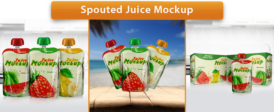 Square Juice Bottle Mockup - 9